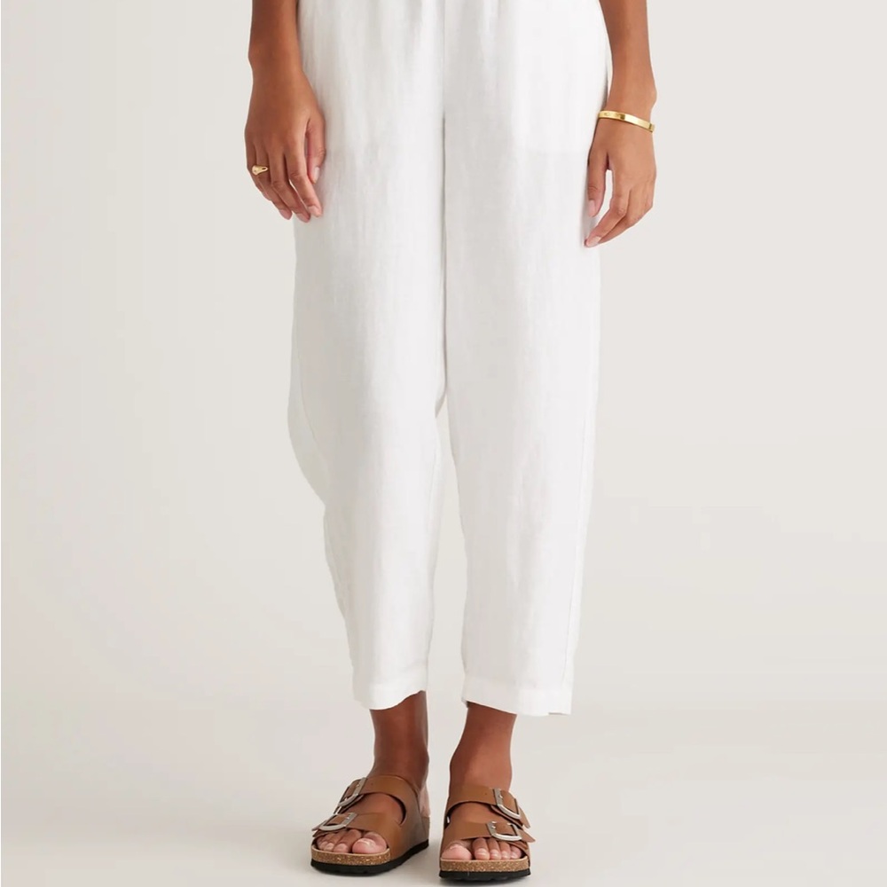 Quince White Linen Pants